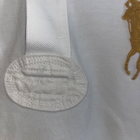 Polo Ralph Lauren Mens Polo Shirt Size Medium White Big Pony No 2 Horse Rare - Picture 5 of 10